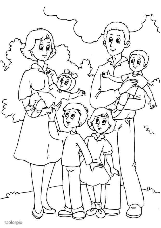Plansa de colorat cu Familie 33 28